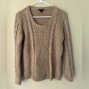 H&M Brown Cable Knit Sweater Sz M